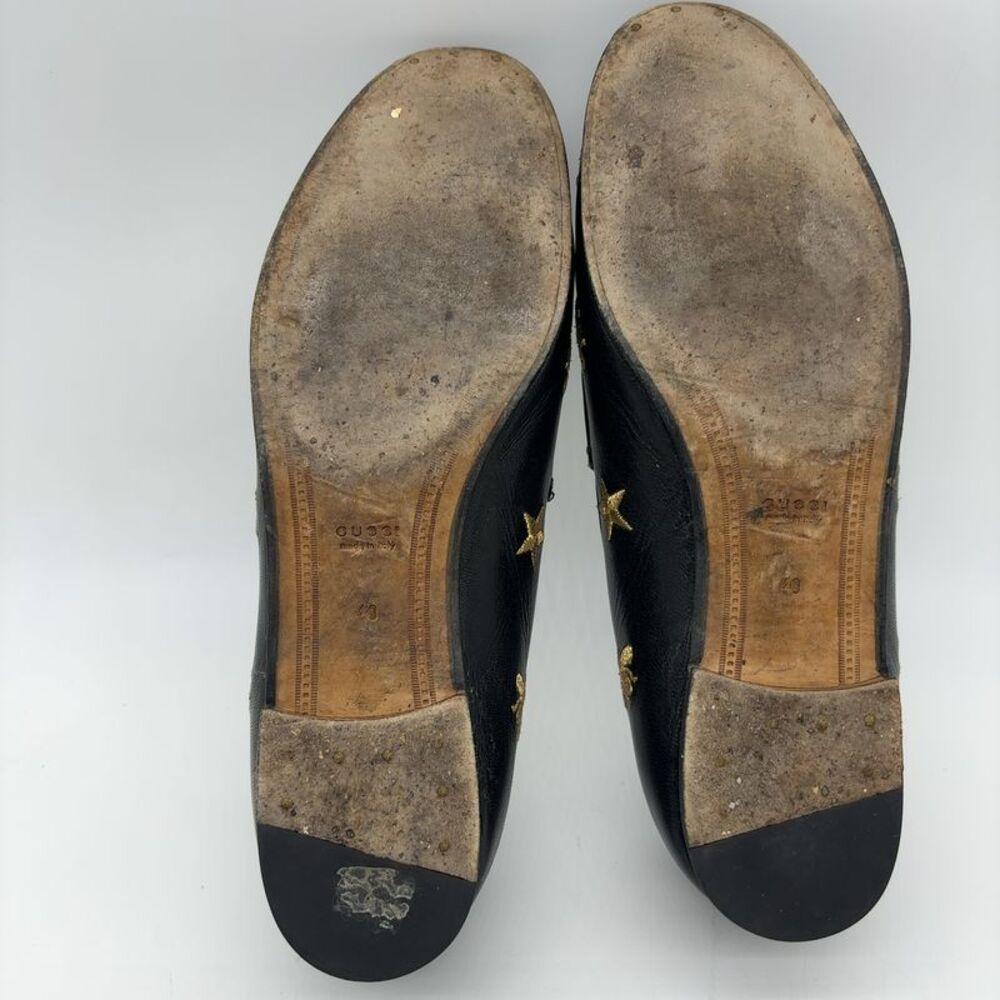Gucci Jordaan Bee & Star Embroidered Leather Loafers - Picture 7 of 7